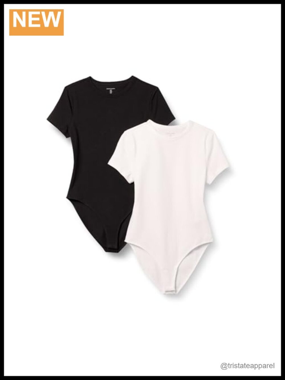 Women's Slim Fit Short Sleeve Crew Neck Stretch Cotton Jersey Bodysuit